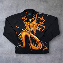 Load image into Gallery viewer, Vintage BSX Casuals Goth Y2K Dragon Graphic Black Polyester Long Sleeve Shirt
