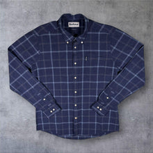 Load image into Gallery viewer, Barbour Tattersall Shirt M Navy Blue Tailored Fit 100% Cotton Long Sleeve Mens
