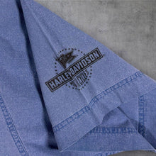 Load image into Gallery viewer, Vintage Y2K Harley Davidson Denim Shirt XL 1992 Nostalgia WLA Series Military Print
