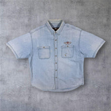 Load image into Gallery viewer, Harley Davidson 100th Anniversary Denim Shirt XL 2003 Y2K Embroidered Biker
