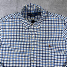 Load image into Gallery viewer, Ralph Lauren "Classic Fit" Navy Blue White Check Cotton Long Sleeve Button-Down Shirt
