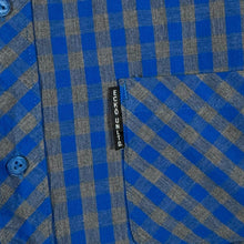 Load image into Gallery viewer, Ecko Unltd Mens M Blue Grey Check Plaid Shirt Short Sleeve Streetwear Skater
