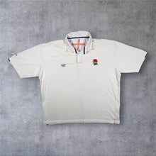 Load image into Gallery viewer, Cotton Traders England Rugby Embroidered Patch Logo White Short Sleeve Polo Shirt
