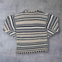 Load image into Gallery viewer, Vintage Highland Glen Jumper 5 L Cotton Linen Made Scotland Geometric Mock Neck
