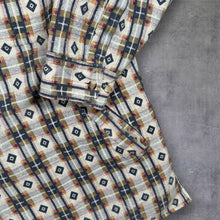 Load image into Gallery viewer, Vintage 90s IOU Plaid Quilted Overshirt Jacket Geometric Grunge Shacket Large XL
