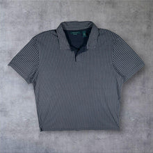 Load image into Gallery viewer, Perry Ellis Pima Cotton Black Grey Geometric Patterned Short Sleeve Polo Shirt
