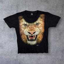 Load image into Gallery viewer, Early 00's Caballo Lion Animal Wildlife Graphic Black Cotton T-Shirt
