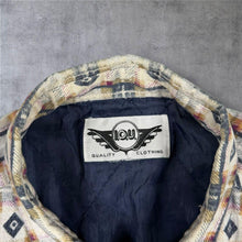 Load image into Gallery viewer, Vintage 90s IOU Plaid Quilted Overshirt Jacket Geometric Grunge Shacket Large XL
