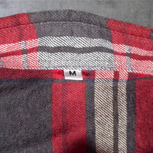 Load image into Gallery viewer, Vintage Mens Flannel Shirt M Red Grey Plaid Check Lumberjack Grunge Workwear
