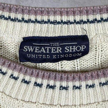 Load image into Gallery viewer, Vintage The Sweater Shop Embroidered Spellout Acrylic Patterned Knit Jumper
