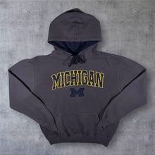Load image into Gallery viewer, Colosseum "Michigan" Wolverines Embroidered College Spellout Grey Hoodie
