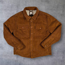 Load image into Gallery viewer, M&amp;S Mens Corduroy Borg Lined Overshirt XL 44-46 Camel Brown Sherpa Shacket
