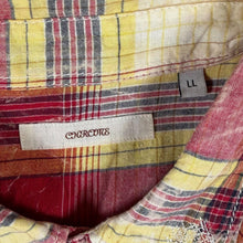 Load image into Gallery viewer, Chrome Mens LL Western Shirt Red Plaid Pearl Snap Cowboy Distressed Y2K

