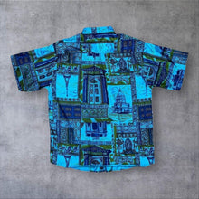 Load image into Gallery viewer, Vintage Thai Silk Crazy Abstract Patterned Short Sleeve Shirt
