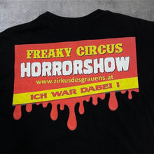 Load image into Gallery viewer, Freaky Circus Horrorshow Graphic Gothic Horror Souvenir Spellout T-Shirt

