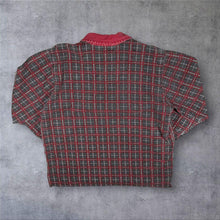 Load image into Gallery viewer, Vintage 90's John F. Gee Red Grey Check 1/4 Zip Pullover Cotton Shirt
