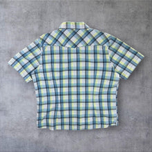 Load image into Gallery viewer, Early 00's Oakley Plaid Check Pearl Snap Popper Skater Surfer Short Sleeve Shirt
