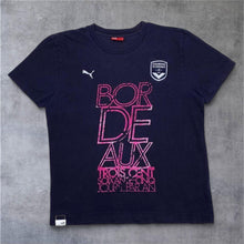 Load image into Gallery viewer, Puma Bordeaux Ligue 1 Football Spellout Graphic Faded Blue T-Shirt
