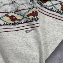 Load image into Gallery viewer, Vintage 1994 Artisans Janelle Thompson Bald Eagle AOP Sweatshirt 90s USA XL
