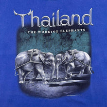 Load image into Gallery viewer, Early 00's Joligolf "Thailand" Elephants Animal Tourist Graphic Blue Cotton T-Shirt
