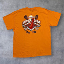 Load image into Gallery viewer, Summer Sizzle “Lacrosse Tournament” Sports Souvenir Graphic Orange T-Shirt
