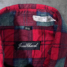 Load image into Gallery viewer, Vintage Jean Chaval Flannel Shirt L XL Red Green Tartan Plaid 100% Cotton 90s
