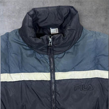 Load image into Gallery viewer, Vintage FILA Puffer Jacket L 52/54 Navy Blue White Retro Padded Coat
