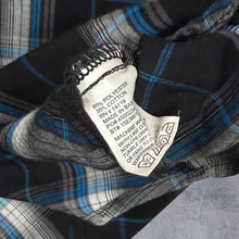 Load image into Gallery viewer, Vintage Plains Western Cowboy Black White Blue Check Long Sleeve Popper Shirt
