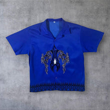 Load image into Gallery viewer, Vintage Y2K Goth Dragon Shirt Blue Tribal Skater Rave 90s
