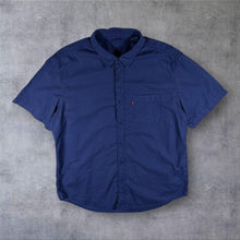 Load image into Gallery viewer, Levi's Red Tab Mens Shirt Blue Overdyed Short Sleeve Button Up Workwear Large
