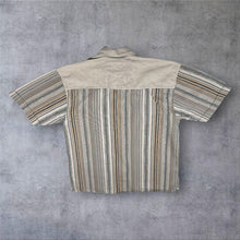 Load image into Gallery viewer, Artin Drys XL Y2K Zip Shirt Beige Tribal Stripe Utility 90s Archive Style
