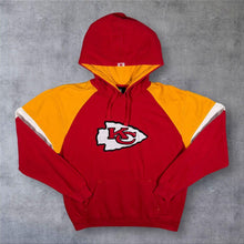 Load image into Gallery viewer, NFL Team Apparel Kansas City Chiefs Football Embroidered Red Orange Hoodie
