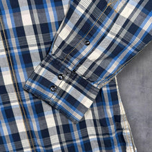 Load image into Gallery viewer, INC International Concepts Mens XL Western Shirt Blue Plaid Pearl Snap Cowboy
