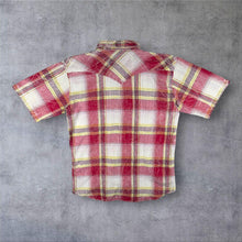 Load image into Gallery viewer, Chrome Mens LL Western Shirt Red Plaid Pearl Snap Cowboy Distressed Y2K
