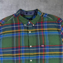 Load image into Gallery viewer, GANT Mens Shirt XL 43-44 Green Tartan Plaid Check Regular Fit Button Down
