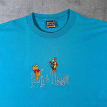 Load image into Gallery viewer, Vintage Winnie The Pooh "Pooh &amp; Tigger" Embroidered Blue Short Sleeve T-Shirt
