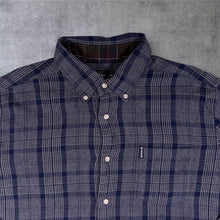 Load image into Gallery viewer, Barbour Inverbeg Shirt L Navy Glen Check Flannel Tailored Fit Cotton Mens
