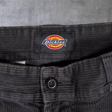 Load image into Gallery viewer, Dickies Corduroy Trousers W32 Black Straight Leg Workwear Skate Chino Pants 34 x 30
