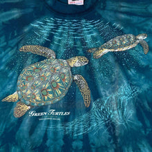 Load image into Gallery viewer, Vintage Gooses "Green Turtles Australia" Wildlife Blue Tie Dye T-Shirt
