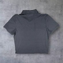 Load image into Gallery viewer, Perry Ellis Pima Cotton Black Grey Geometric Patterned Short Sleeve Polo Shirt
