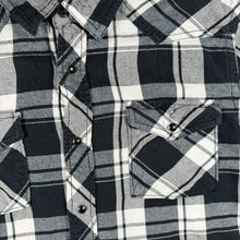 Load image into Gallery viewer, Roebuck &amp; Co Mens XL Western Shirt Black Plaid Pearl Snap Cowboy Rockabilly
