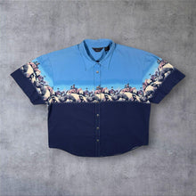 Load image into Gallery viewer, Vintage Roper Cowboy Western Rodeo Blue Cotton Short Sleeve Shirt

