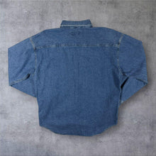 Load image into Gallery viewer, Vintage 90s JanSport Denim Shirt Blue Cotton Button Up Workwear Grunge USA
