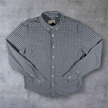 Load image into Gallery viewer, Lacoste "Slim Fit" Navy Blue White Black Check Cotton Button-Down Long Sleeve Shirt
