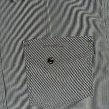 Load image into Gallery viewer, O'Neill Mini Pocket Logo Grey-Blue Pinstriped Skater Y2K Long Sleeve Shirt
