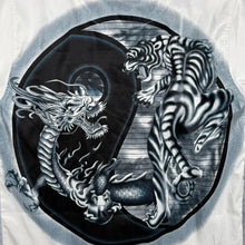 Load image into Gallery viewer, Early 00's New Roads Goth Y2K Dragon Tiger Yin Yang White Short Sleeve Shirt

