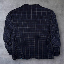Load image into Gallery viewer, Joe Browns Paisley Pattern Lined Navy Blue Check Blazer Jacket
