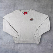 Load image into Gallery viewer, NFL San Francisco 49ers Football Embroidered Mini Logo Grey V-Neck Sweatshirt
