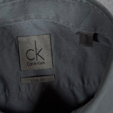 Load image into Gallery viewer, CK Calvin Klein "Slim Fit" Classic Grey Long Sleeve Cotton Dress Shirt
