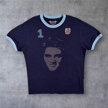 Load image into Gallery viewer, Superdry Ringspun Allstars Elvis Presley T Shirt L M Navy Ringer Graphic Tee
